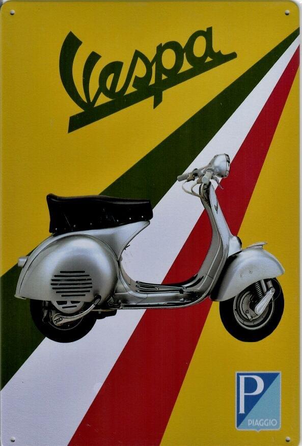 Vespa Yellow Silver - Old-Signs.co.uk
